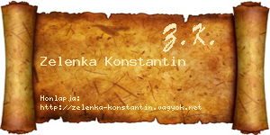 Zelenka Konstantin névjegykártya